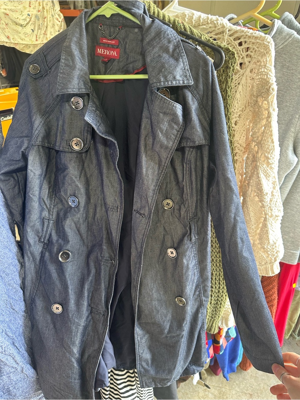 Merona Dark Denim Jacket with Red Labels
